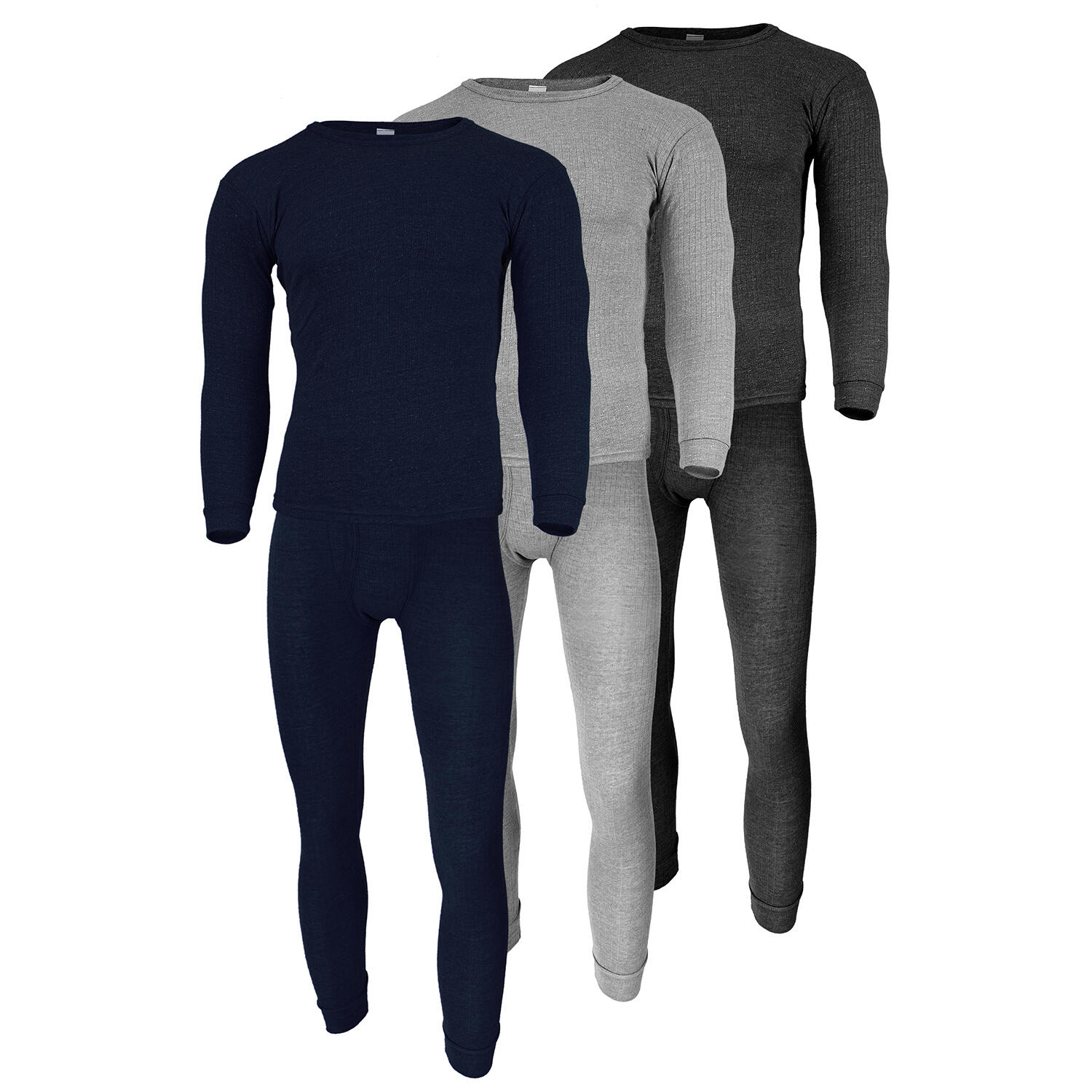 Thermounterwäsche Herren 3er Set | Hemd + Hose | Anthrazit/Blau/Grau von BLACK SNAKE