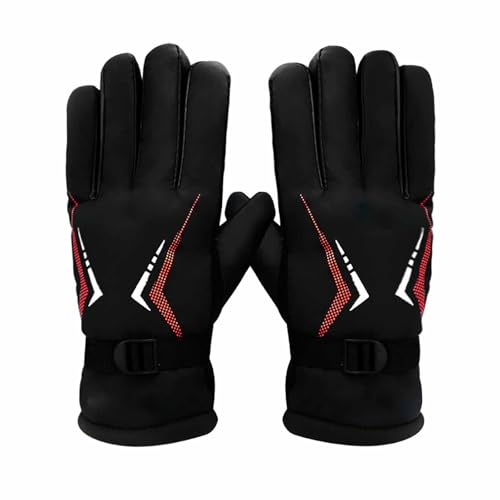 BLAFT -30 Grad Celsius MäNner Frauen Winter Warm Full Finger Mountainbike Handschuhe Mit Elastischer Manschette Anti-Frost Anti Kalten Wind Touchscreen Handschuhe FüNf Finger FüR (Schwarz, 37 * 12cm) von BLAFT