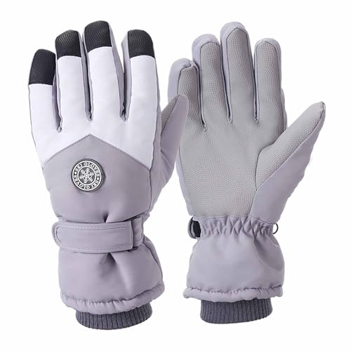 BLAFT Winter Damen Skifahren Warme Volle Finger Handschuhe Fahrrad Comfortable Fleece Weich Atmungsaktiv Glatt Winddicht Kalt Wasserdicht Touchscreen-FüNf Finger Rennrad Handschuhe (Lila, L) von BLAFT