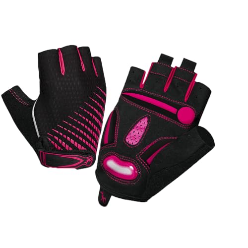 Halbfinger-Handschuhe FüR Damen Und Herren, rutschfest, StoßDäMpfend, Winddicht, Bequem Und Atmungsaktiv, Touchscreen-Handschuhe, Outdoor-Sport-Handschuhe (Rosa, M) von BLAFT