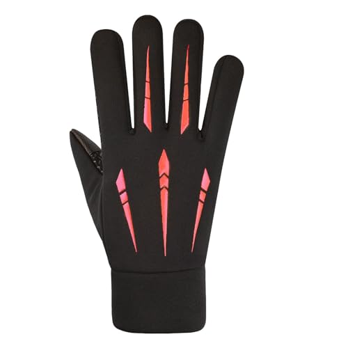 Männer und Frauen Winter warm handschuhe herren Comfortable und atmungsaktiv wasserdicht verdickt Touchscreen fünf Finger regenhandschuhe motorrad Outdoor Radfahren Fahren Männer (Rot, 35*25*5cm) von BLAFT