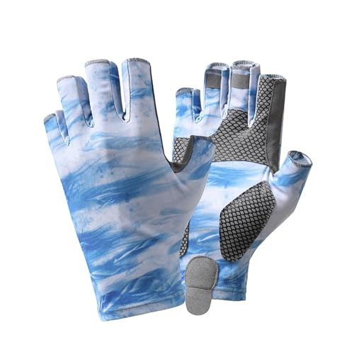 Outdoor Winter Handschuhe Anti-Rutsch Atmungsaktiv Wasserdicht KäLtebestäNdig Halben Finger Sporthandschuhe Herren Kann FüR Mindestens Reiten Skifahren Skateboarding Wandern Klettern (Cyanblau, M) von BLAFT