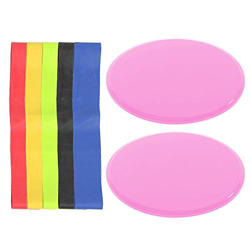 BLLBOO Fitness Sliding Disc - Sportübung Sliding Disc Disks Slider Workout Training Slide Mat Fitnessgeräte Slide Becken + fünfteiliges Set + Stoffbeutel(Rosa) von BLLBOO