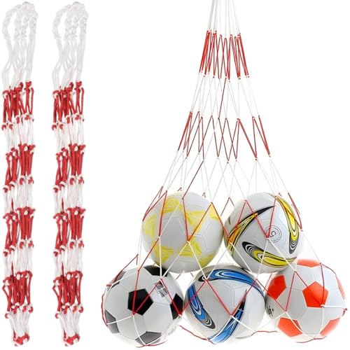 BLPRKOT 2 Stück Ballnetz, für 10 – 15 Bälle, Tasche aus Nylon, wiederverwendbar, mit Kordelzug, für Basketball, Fußball und Volleyball (1,2 Meter BLPRKOT 2 Stück Ballnetz, für 10 – 15 Bälle, Tasche aus Nylon, wiederverwendbar, mit Kordelzug, für Basketball, Fußball und Volleyball (1,2 Meter von BLPRKOT