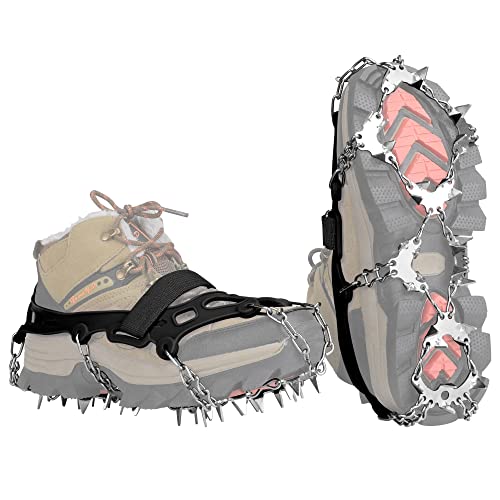 BLUEVER Ice Klampen Steigeisen, Steigeisen für Bergschuhe,32 Edelstahl Spikes Schuhkrallen, Great für Wandern Trekking Klettern Bergsteigen Angeln Herren Damen Winter Außenaktivität BLUEVER Ice Klampen Steigeisen, Steigeisen für Bergschuhe,32 Edelstahl Spikes Schuhkrallen, Great für Wandern Trekking Klettern Bergsteigen Angeln Herren Damen Winter Außenaktivität von BLUEVER
