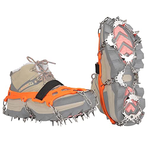 BLUEVER Ice Klampen Steigeisen, Steigeisen für Bergschuhe,32 Edelstahl Spikes Schuhkrallen, Great für Wandern Trekking Klettern Bergsteigen Angeln Herren Damen Winter Außenaktivität BLUEVER Ice Klampen Steigeisen, Steigeisen für Bergschuhe,32 Edelstahl Spikes Schuhkrallen, Great für Wandern Trekking Klettern Bergsteigen Angeln Herren Damen Winter Außenaktivität von BLUEVER