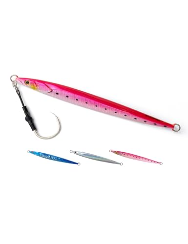 BLUEWING Angelköder, Salzwasser-Schnelligkeits-Jigging-Köder mit Haken, Kunstköder, Rosa, 120 g BLUEWING Angelköder, Salzwasser-Schnelligkeits-Jigging-Köder mit Haken, Kunstköder, Rosa, 120 g von BLUEWING