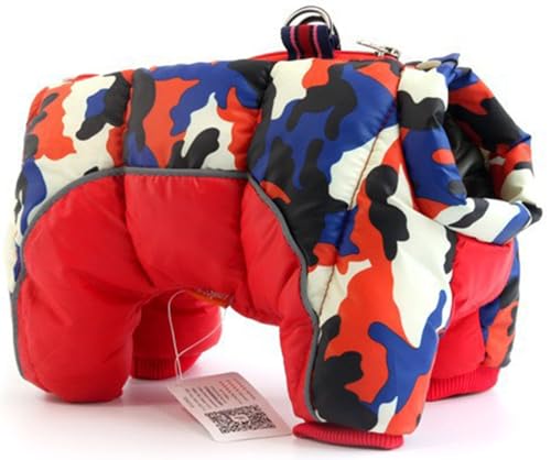 Haustier Hund Kleidung Hundejacke Hundemantel Warme Winter Jacke Dicker Hundebekleidung Hunde Mantel wasserdichte Kleine Hunde Kleidung Für Französisch Bulldog Welpen D,4XL von BLUEZY