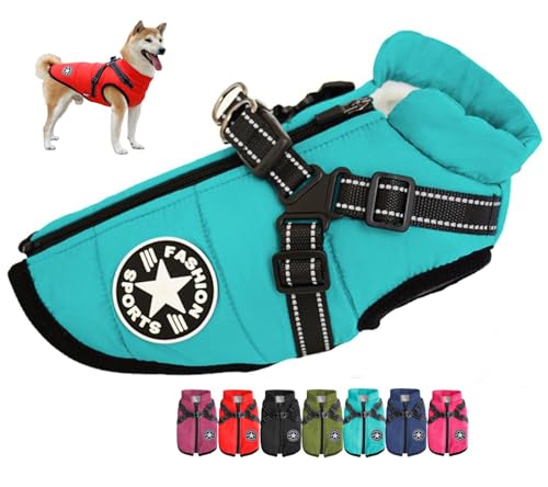 Hundejacke Winterweste Jacken Hundemantel Hundepullover Haustier Skifahren Kostüm Ärmellose Baumwolle Gepolsterte Weste Hundebekleidung Hunde Mantel Dog Coat A,5XL von BLUEZY