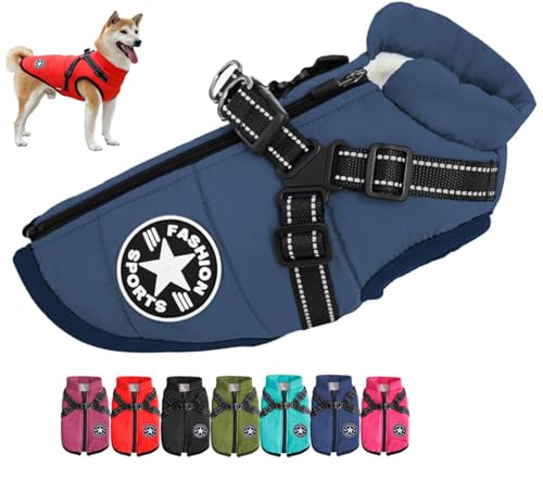 Hundejacke Winterweste Jacken Hundemantel Hundepullover Haustier Skifahren Kostüm Ärmellose Baumwolle Gepolsterte Weste Hundebekleidung Hunde Mantel Dog Coat E,L von BLUEZY