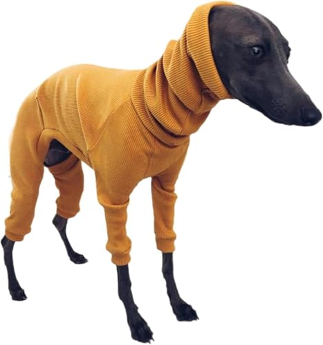 Italienische Windhund-Kleidung, Hundebekleidung Hundemantel Fleece Pyjama-Einteiler, Vierbeiniger Rollkragenpullover, Haustier-Kleidung, Mantel-Outfit for Mittelgroße Und Große Hunde B,5XL von BLUEZY