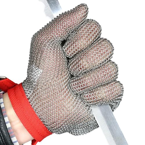 Kettenhandschuhe 304 Edelstahl Metall Cut Resistant Handschuhe, Schnittfeste Handschuhe, Kettenhandschuh Metzger, Schnittschutzhandschuhe, Handschuhe Küche XS von BLUEZY