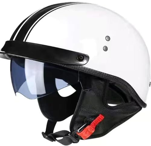 Retro Motorrad Halbhelme Motorradhelm Für Herren Und Damen DOT/ECE-Zertifizierung Jethelm Deutsche Jethelm, Scoot and Ride Helm Rollerhelm Halbschalenhelm Mofa Helm D,XL von BLUEZY