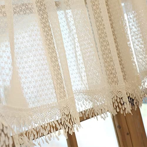 Scheibengardinen Spitze Bistrogardine Stickerei Gardinen Kurz Küchengardinen Landhausstil Fenstervorhang Halbtransparent Vorhänge Gardinen Wohnzimmer Curtains Living Room Für Kleine W130cm*H160cm von BLUEZY