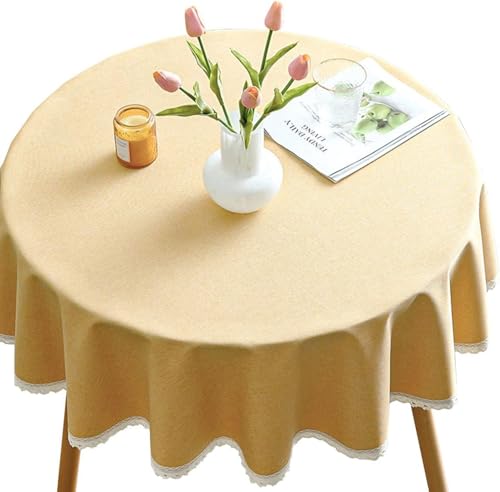 Tischdecke Rund, Tischtuch Abwaschbar, Baumwoll-Leinen Tischwäsche Tafeldecken, Tischtücher Outdoor, Tischdecke Wasserdicht Für Indoor Outdoor Picknick Camping Partys C,280cm von BLUEZY