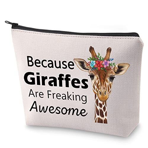 Lustige Giraffen-Make-up-Tasche, süßes Tierliebhaber, Geschenk weil Giraffen freaking Awesome Zoo Kosmetiktasche, Giraffen von BLUPARK