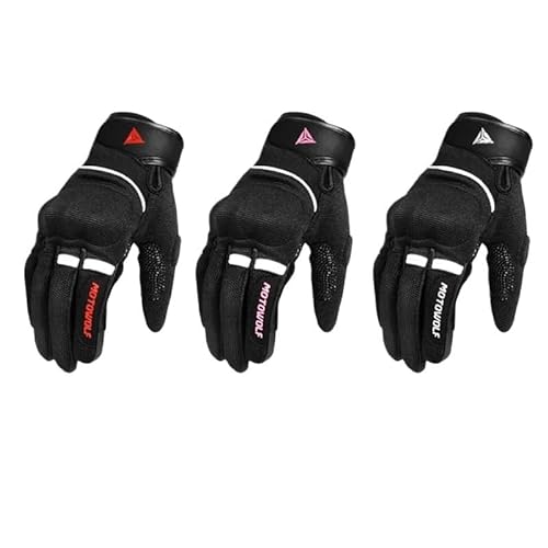 Motorradhandschuhe Herren Motorradhandschuhe Frühling Sommer Motocross Schutzausrüstung Touchscreen-Handschuhe Atmungsaktive Handschuhe Damenhandschuhe Motorradhandschuhe Damen (Color : Black Pink, von BLacOh