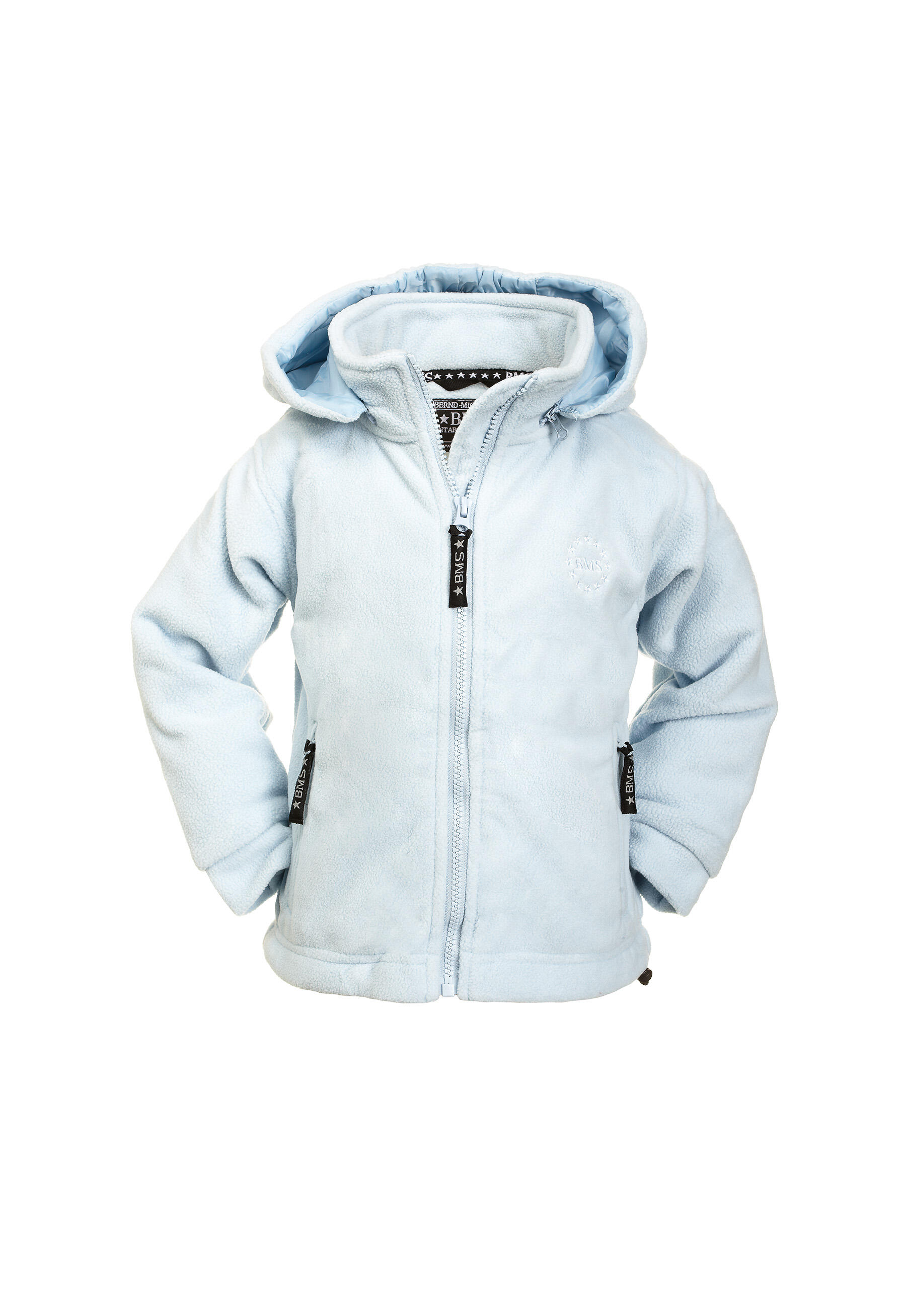 Fleecejacke mit Kapuze und Windstopp Unisex hellblau BMS von BMS