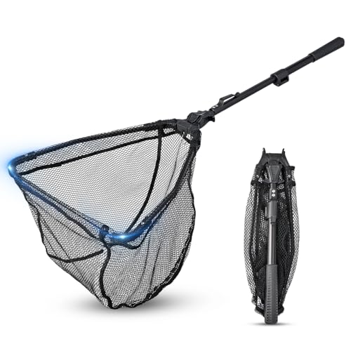 BNGXR Kescher Angeln, Angelkescher Teleskopierbar 95cm, Faltbares Gummiertes Angel Kescher Fischernetz, Unterfangkescher Watkescher Spinnfischen Einfach zu Fangen und Freizugeben BNGXR Kescher Angeln, Angelkescher Teleskopierbar 95cm, Faltbares Gummiertes Angel Kescher Fischernetz, Unterfangkescher Watkescher Spinnfischen Einfach zu Fangen und Freizugeben von BNGXR
