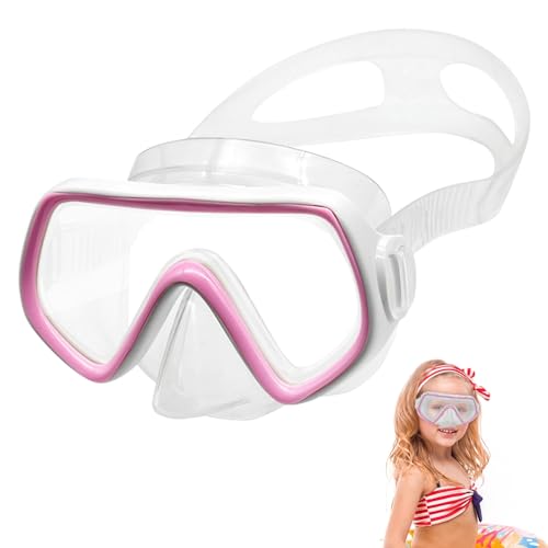 BNGXR Taucherbrille Kinder, 180° Panorama-Weitblick Kinder Schnorchelmaske mit Nasenabdeckung, Verstellbares Silikonband Anti Nebel Tauchmaske Schwimmbrille, Schwimmmaske für Kinder, Jungen, Mädchen von BNGXR