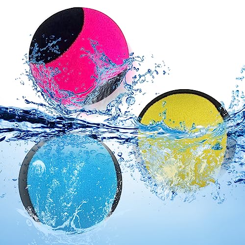 BNGXR Wasserball, 3 Stück Springender Wasserball Wasser Flummi Springender Ball Wasserbälle Sprungball Für Pool Schwimmbad Strand Meer Jugendliche Erwachsene (Rosa Blau Grün) von BNGXR