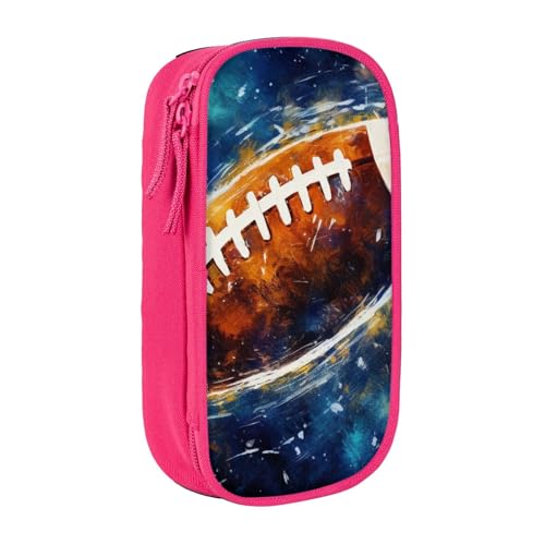 BNVSADC Federmäppchen mit Aufdruck "Galaxy Space American Football", mit Reißverschluss, niedliches Federmäppchen für Studenten, Teenager, Jungen, Mädchen, Erwachsene, Schwarz, rose, Einheitsgröße, von BNVSADC