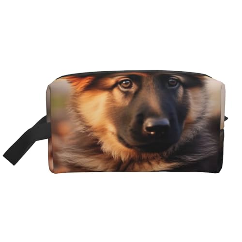 Make-up-Tasche mit süßem Schäferhund, bedruckt, Reise-Kosmetiktasche, große Kapazität, Make-up-Koffer, Kulturbeutel, Handtasche, Organizer für Damen, weiß, Einheitsgröße, Kosmetiktasche Make-up-Tasche mit süßem Schäferhund, bedruckt, Reise-Kosmetiktasche, große Kapazität, Make-up-Koffer, Kulturbeutel, Handtasche, Organizer für Damen, weiß, Einheitsgröße, Kosmetiktasche von BNVSADC