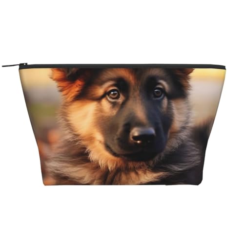 Reise-Make-up-Tasche mit süßem Schäferhund, bedruckt, Trapez-Kosmetiktasche, Make-up-Koffer, Kulturbeutel, Organizer für Damen, Schwarz , Einheitsgröße, Kosmetiktasche Reise-Make-up-Tasche mit süßem Schäferhund, bedruckt, Trapez-Kosmetiktasche, Make-up-Koffer, Kulturbeutel, Organizer für Damen, Schwarz , Einheitsgröße, Kosmetiktasche von BNVSADC