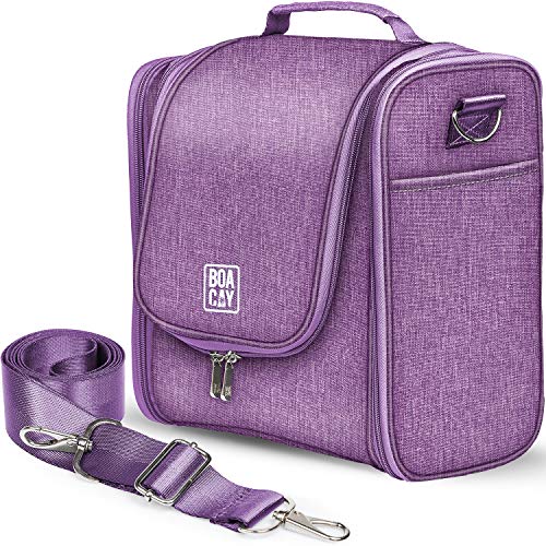 BOACAY Extra Große Kulturbeutel für Damen, Herren, Kinder, Kulturtasche mit Henkel, Reise Kosmetiktasche zum Aufhängen, Schminktasche, Waschtasche (X-Large) Wild Purple von BOACAY