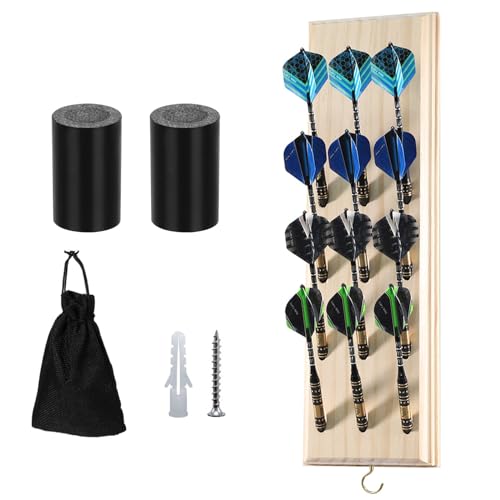 Dart Halter, dartständer aus Holz für 12 Darts, Dartständer für Pfeile Wandbehang Dartpfeile Ständer Halter Dart Aufbewahrung für Jede Art von Darts für Steeldarts und Softdarts Dart zubehör von BODYGAD