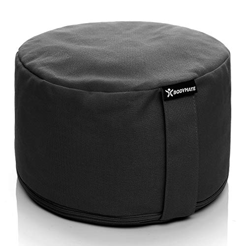 BODYMATE Extra-Hohes Yogakissen rund 31cm Durchmesser 20cm hoch Schwarz mit Buchweizen-Spelz Füllung – Maschinenwaschbarer Bezug aus 100% extra Dicker Baumwolle – Meditationskissen – Sitzkissen BODYMATE Extra-Hohes Yogakissen rund 31cm Durchmesser 20cm hoch Schwarz mit Buchweizen-Spelz Füllung – Maschinenwaschbarer Bezug aus 100% extra Dicker Baumwolle – Meditationskissen – Sitzkissen von BODYMATE
