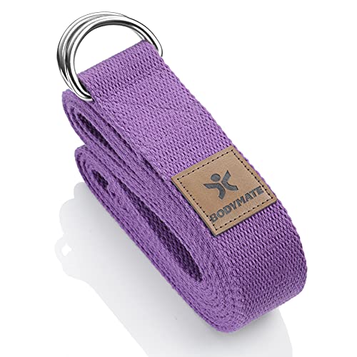 BODYMATE Yogagurt mit Verschluss aus Metall, Yoga-Band für Anfänger und Fortgeschrittene, Yoga-Schlaufe aus 100% Baumwolle, Yoga-Strap 250cm lang und 3,8 cm breit, Purple BODYMATE Yogagurt mit Verschluss aus Metall, Yoga-Band für Anfänger und Fortgeschrittene, Yoga-Schlaufe aus 100% Baumwolle, Yoga-Strap 250cm lang und 3,8 cm breit, Purple von BODYMATE