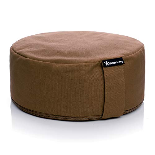 BODYMATE Yogakissen rund 31cm Durchmesser 13cm hoch Chocolate mit Buchweizen-Spelz Füllung – Maschinenwaschbarer Bezug aus 100% extra Dicker Baumwolle – Meditationskissen – Sitzkissen BODYMATE Yogakissen rund 31cm Durchmesser 13cm hoch Chocolate mit Buchweizen-Spelz Füllung – Maschinenwaschbarer Bezug aus 100% extra Dicker Baumwolle – Meditationskissen – Sitzkissen von BODYMATE