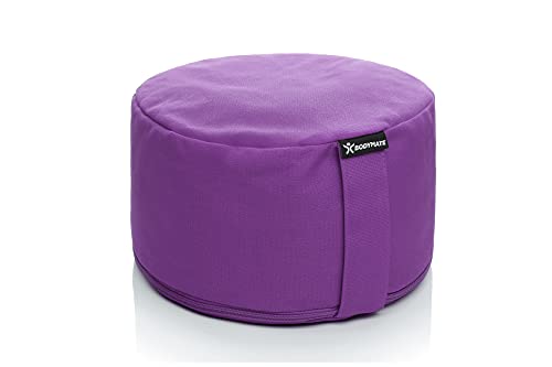 BODYMATE Yogakissen rund 31cm Durchmesser 16cm hoch Lila mit Buchweizen-Spelz Füllung – Maschinenwaschbarer Bezug aus 100% extra Dicker Baumwolle – Meditationskissen – Sitzkissen BODYMATE Yogakissen rund 31cm Durchmesser 16cm hoch Lila mit Buchweizen-Spelz Füllung – Maschinenwaschbarer Bezug aus 100% extra Dicker Baumwolle – Meditationskissen – Sitzkissen von BODYMATE