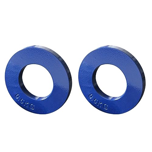 BOLAXHCA 2X Bruchteil Gewichte Bruchteil Gewichte Mini Hantel Scheiben Kraft Training Platten Genaue Festplatte Zubehör Blau 0.5Kg von BOLAXHCA