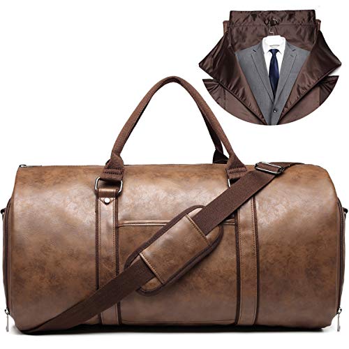 BOLOSTA Handgepäcktasche für Reisen, Leder, wandelbar, für Herren, mit Schuhfach, wasserdicht, perfekt für Geschäftsreisen/Ehemann-Geschenke, Braun, Für Reisen von BOLOSTA