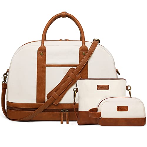 Reisetasche Damen, Weekender Tasche für Frauen - Faltbare, Wasserabweisende Reisetasche mit Schuhfach, Kulturbeutel & Mehreren Fächern, Großes Handgepäck, Leichtgewicht für Reisen, Sport, Gym, Sauna Reisetasche Damen, Weekender Tasche für Frauen - Faltbare, Wasserabweisende Reisetasche mit Schuhfach, Kulturbeutel & Mehreren Fächern, Großes Handgepäck, Leichtgewicht für Reisen, Sport, Gym, Sauna von BOLOSTA