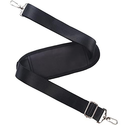 BOMKEE Schultergurt Abnehmbare Schulterpolster Rucksack mit Metall Drehhaken für Messenger Taschen Lange Straps Tasche Zubehör (Schwarz) von BOMKEE