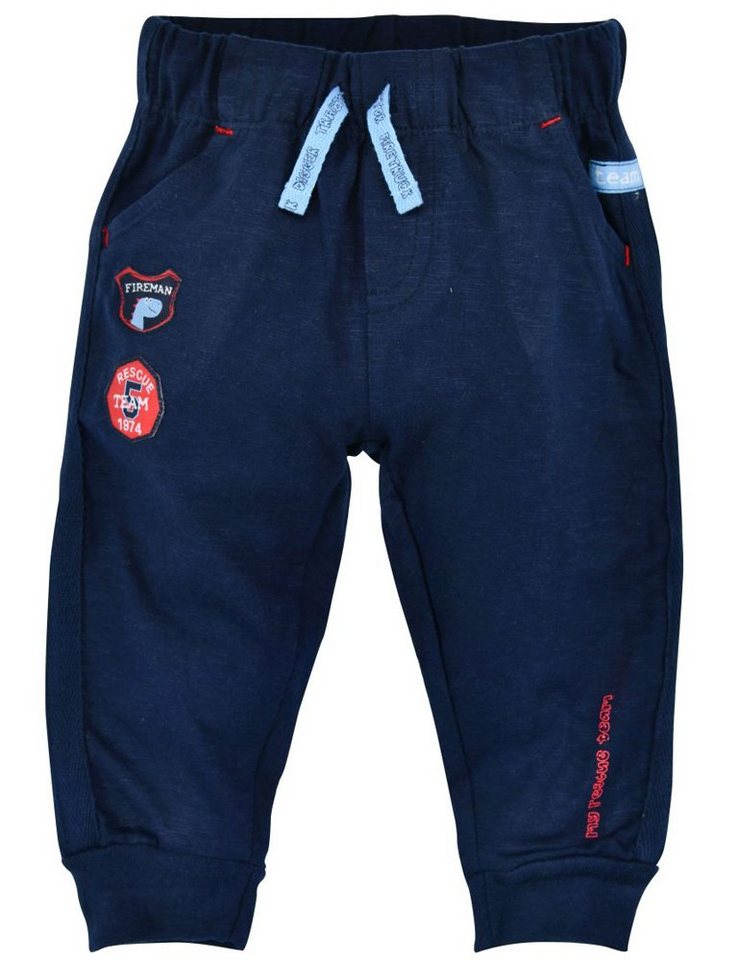 BONDI Jogginghose Baby Jungen Hose "Dino" 91434, Navy - Kinder Laufhose Feuerwehr Dunkelblau von BONDI