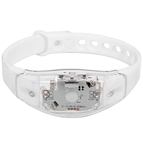 BONKZEBU Silikon-Blinkarmband, Verstellbare LED-Leuchtarmbänder für Kinder und Erwachsene, Leuchtende Blinkende Arm-Handgelenkbänder (Weiß) von BONKZEBU