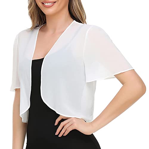 BOOMJIU Damen Bolero Chiffon Jacke Transparente Schicke Boleros Festlicher Bolerojacke Kurzarm Sommer Blazer Jäckchen Spitze Bolero für Abendkleider Hochzeit BOOMJIU Damen Bolero Chiffon Jacke Transparente Schicke Boleros Festlicher Bolerojacke Kurzarm Sommer Blazer Jäckchen Spitze Bolero für Abendkleider Hochzeit von BOOMJIU