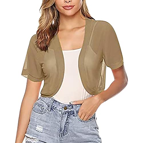 BOOMJIU Damen Bolero Festlich Elegant Chiffon Strickjacke Kurzarm Bolerojacke zum Kleid für Hochzeit BOOMJIU Damen Bolero Festlich Elegant Chiffon Strickjacke Kurzarm Bolerojacke zum Kleid für Hochzeit von BOOMJIU