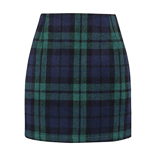 BOOMJIU Damen Kariert Röcke Elegant Figurbetont Minirock mit Plaid Unsichtbarer Reißverschluss A Linie Hohe Taille Kurze Freizeitrock Arbeitsrock Bodycon Rock BOOMJIU Damen Kariert Röcke Elegant Figurbetont Minirock mit Plaid Unsichtbarer Reißverschluss A Linie Hohe Taille Kurze Freizeitrock Arbeitsrock Bodycon Rock von BOOMJIU