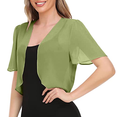 BOOMJIU Damen Bolero Chiffon Jacke Transparente Schicke Boleros Festlicher Bolerojacke Kurzarm Sommer Blazer Jäckchen Spitze Bolero für Abendkleider Hochzeit BOOMJIU Damen Bolero Chiffon Jacke Transparente Schicke Boleros Festlicher Bolerojacke Kurzarm Sommer Blazer Jäckchen Spitze Bolero für Abendkleider Hochzeit von BOOMJIU