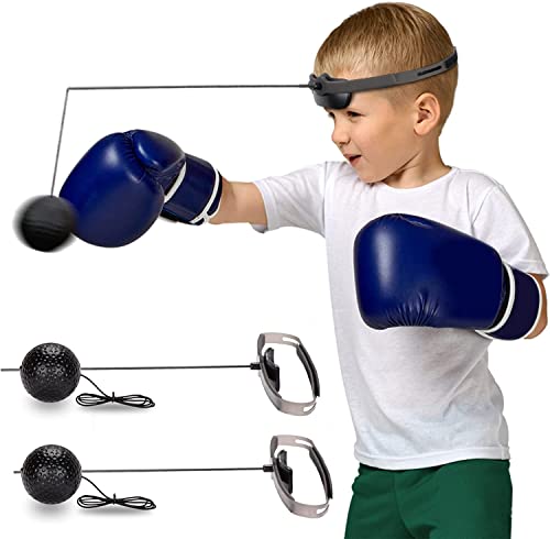 BOOSTEADY Boxing Reflexball, 2 Bälle + 2 Stirnbänder MMA-Boxausrüstung für Erwachsene und Kinder das Training von Reflex, Reaktion und Auge-Hand-Koordination von BOOSTEADY