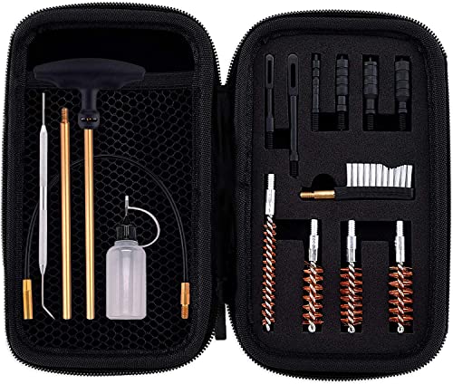 BOOSTEADY Universelles Pistole Reinigungsset Gun Cleaning Kit .22.357.38/9mm.45 Kaliber Pistolen Reinigungsset mit flexiblem beschichtetem Kabel und leerer Flasche in Etui mit Reißverschluss BOOSTEADY Universelles Pistole Reinigungsset Gun Cleaning Kit .22.357.38/9mm.45 Kaliber Pistolen Reinigungsset mit flexiblem beschichtetem Kabel und leerer Flasche in Etui mit Reißverschluss von BOOSTEADY