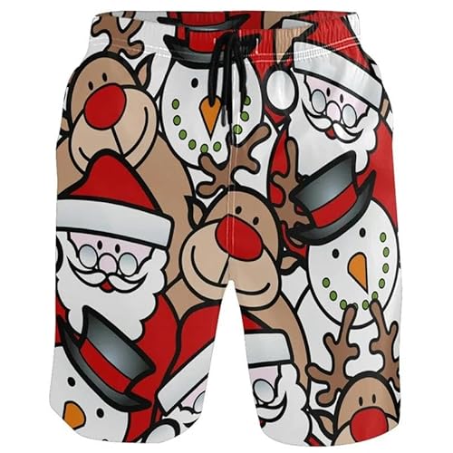 BOOUJKD Badehose Santa Claus Graphic Shorts Hosen 3D Mann Gedruckt Hip Hop Shorts Hawaii Badeanzug Cool Trunks-Zzy2870-150 (11T-12T) von BOOUJKD