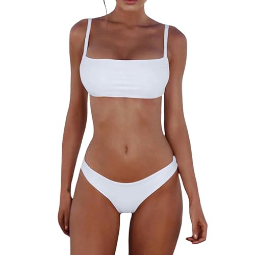 BOOUJKD Bikini Frauen Bandage Bandage Bikini Badeanzug Seting Push Up Brasilian Swimwear Beachwear Girls Bikini Größe 12-Weiß-S von BOOUJKD