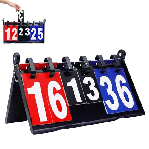 Anzeigetafel, Tragbare Flip Sport Anzeigetafel, 4-Stellige Anzeigetafe Spielstandsanzeige, Punktetafel Punktezähler, Scoreboard, Tragbare Anzeigetafel Für Basketball Badminton Volleyball Tischtennis Anzeigetafel, Tragbare Flip Sport Anzeigetafel, 4-Stellige Anzeigetafe Spielstandsanzeige, Punktetafel Punktezähler, Scoreboard, Tragbare Anzeigetafel Für Basketball Badminton Volleyball Tischtennis von BORDEAG
