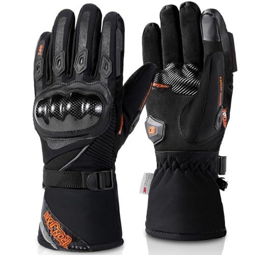 BORLENI Winter Motorradhandschuhe Herren, Motorrad Handschuhe Herr Warm Winterhandschuhe Wasserdicht Winddichte mit Touchscreen Knöchelschutz Schwarz XL BORLENI Winter Motorradhandschuhe Herren, Motorrad Handschuhe Herr Warm Winterhandschuhe Wasserdicht Winddichte mit Touchscreen Knöchelschutz Schwarz XL von BORLENI